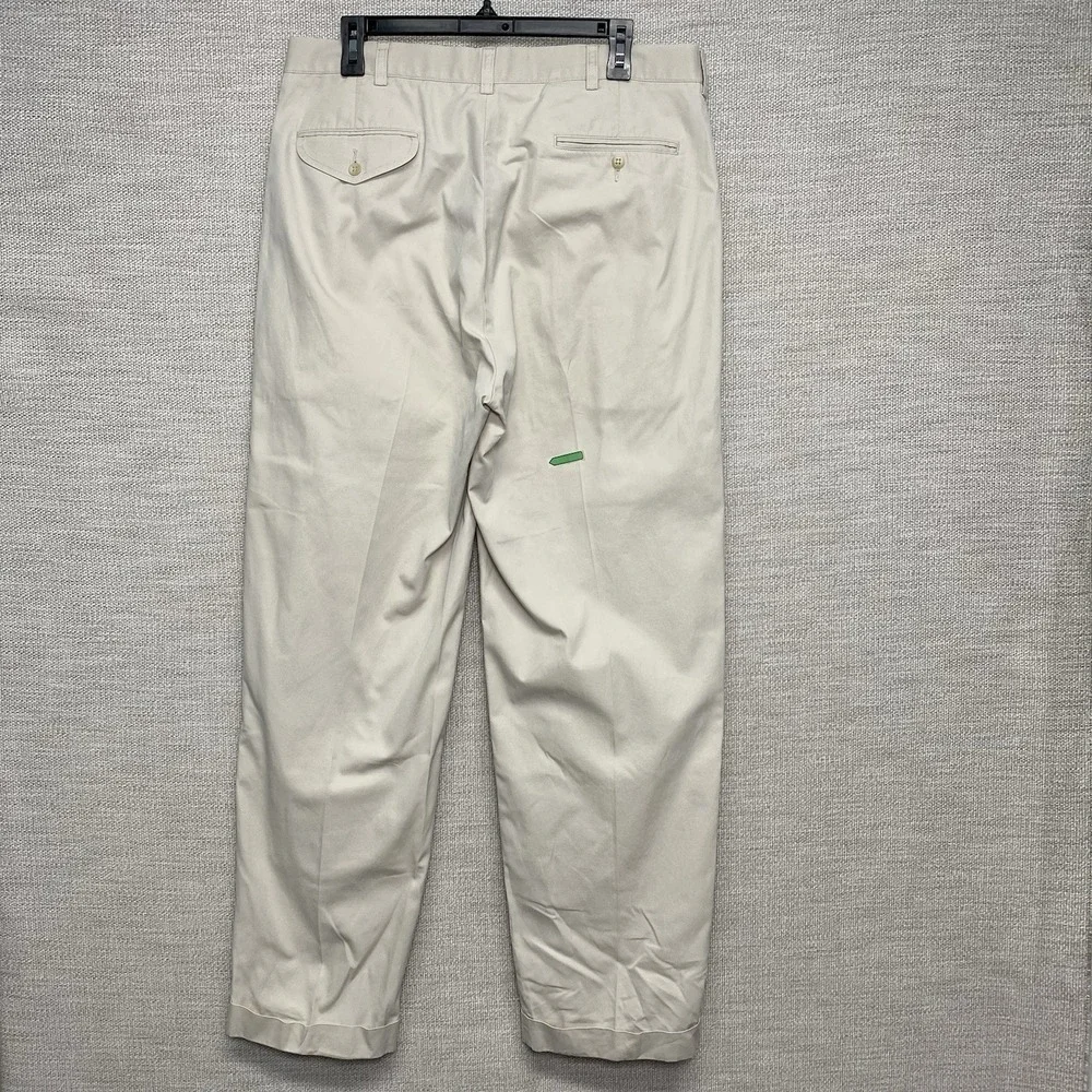 Polo by Ralph Lauren Hammond Pants (35x31.5) Cuffed Pleated Beige Old Money